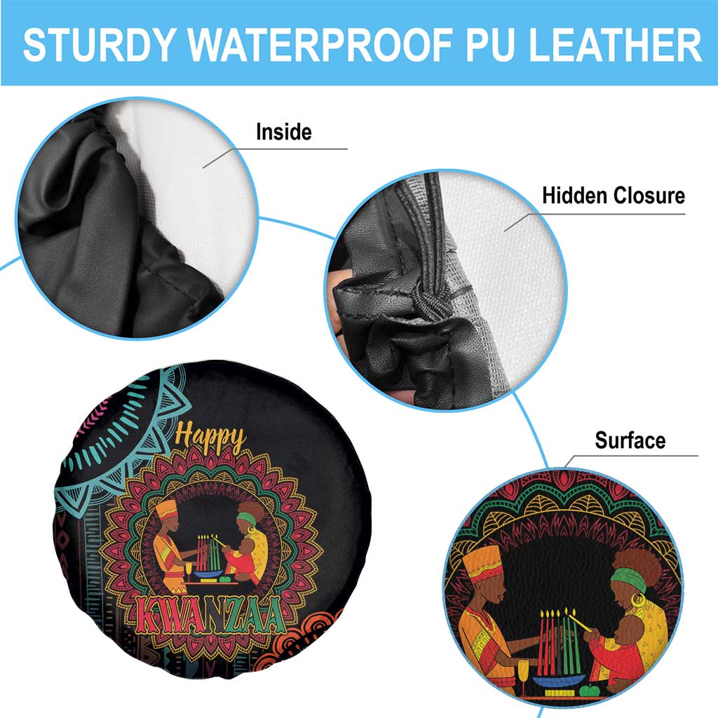 Happy Kwanzaa African Spare Tire Cover Mandala Mix Nguzo Saba - Wonder Print Shop