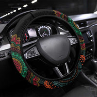 Happy Kwanzaa African Steering Wheel Cover Mandala Mix Nguzo Saba - Wonder Print Shop