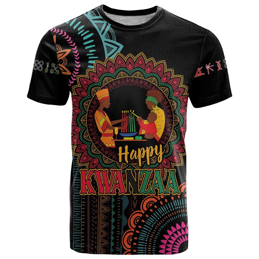 Happy Kwanzaa African T Shirt Mandala Mix Nguzo Saba - Wonder Print Shop