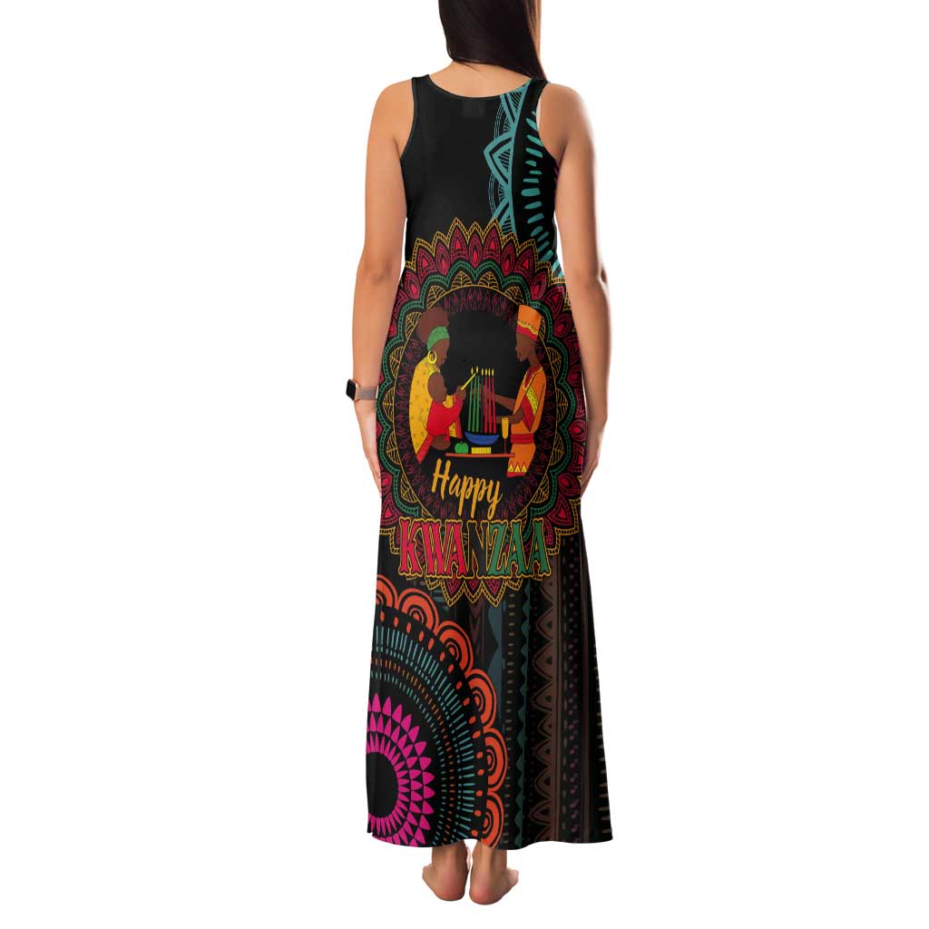 Happy Kwanzaa African Tank Maxi Dress Mandala Mix Nguzo Saba - Wonder Print Shop