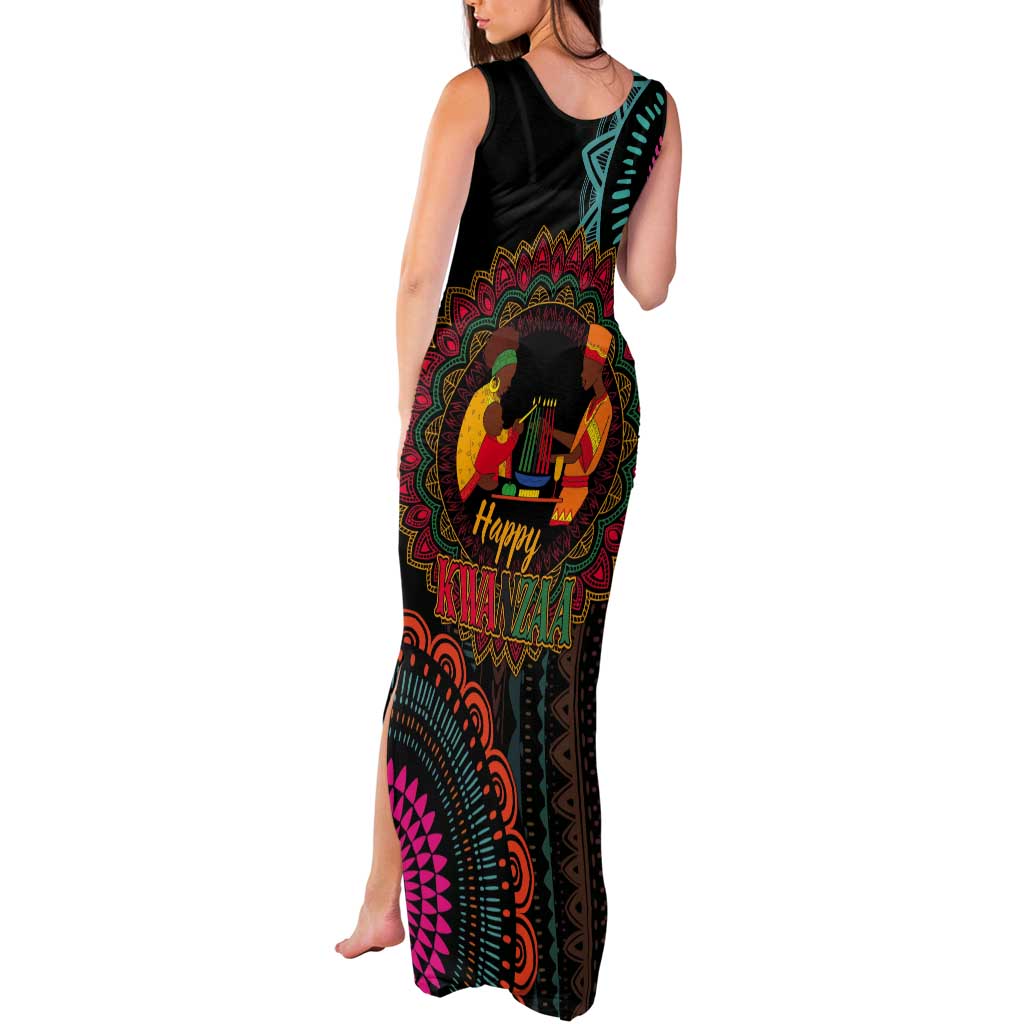 Happy Kwanzaa African Tank Maxi Dress Mandala Mix Nguzo Saba - Wonder Print Shop