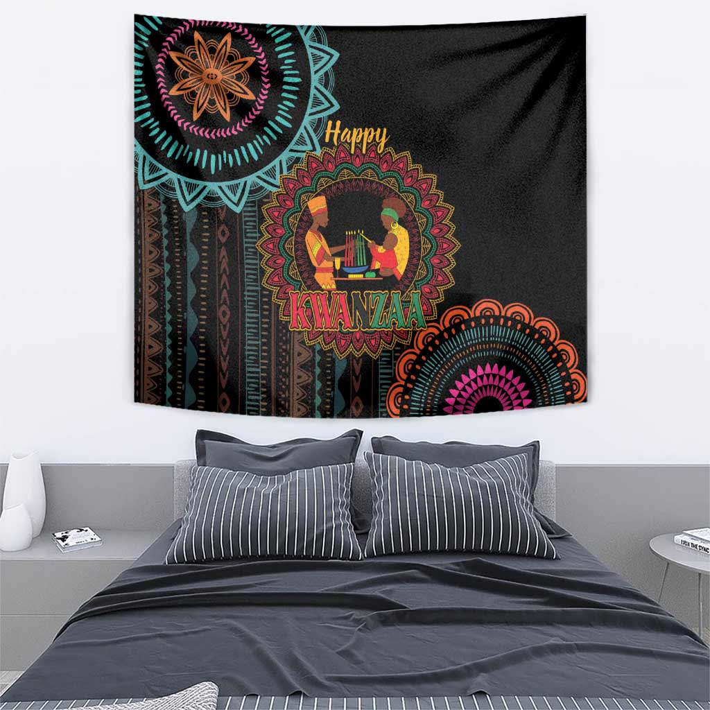 Happy Kwanzaa African Tapestry Mandala Mix Nguzo Saba - Wonder Print Shop