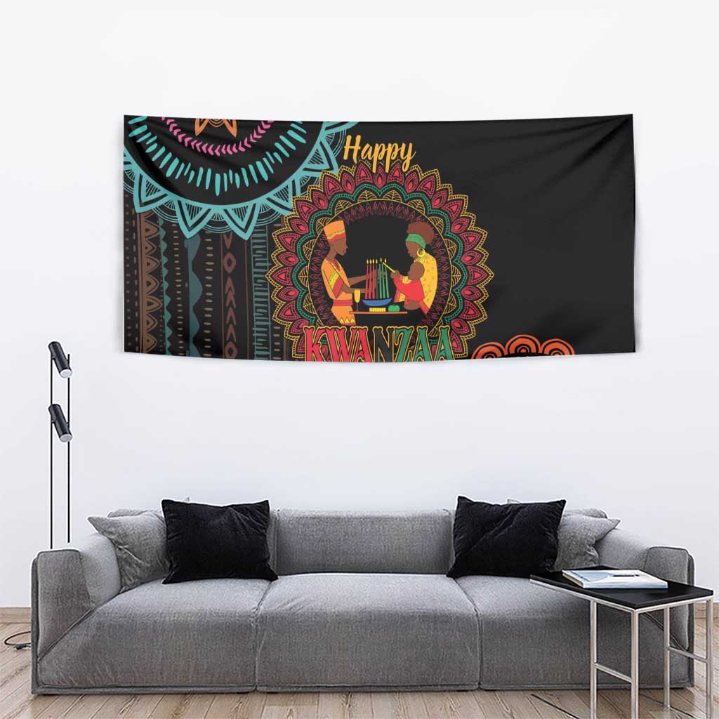 Happy Kwanzaa African Tapestry Mandala Mix Nguzo Saba - Wonder Print Shop