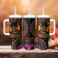 Happy Kwanzaa African Tumbler With Handle Mandala Mix Nguzo Saba - Wonder Print Shop
