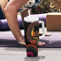 Happy Kwanzaa African Tumbler With Handle Mandala Mix Nguzo Saba - Wonder Print Shop