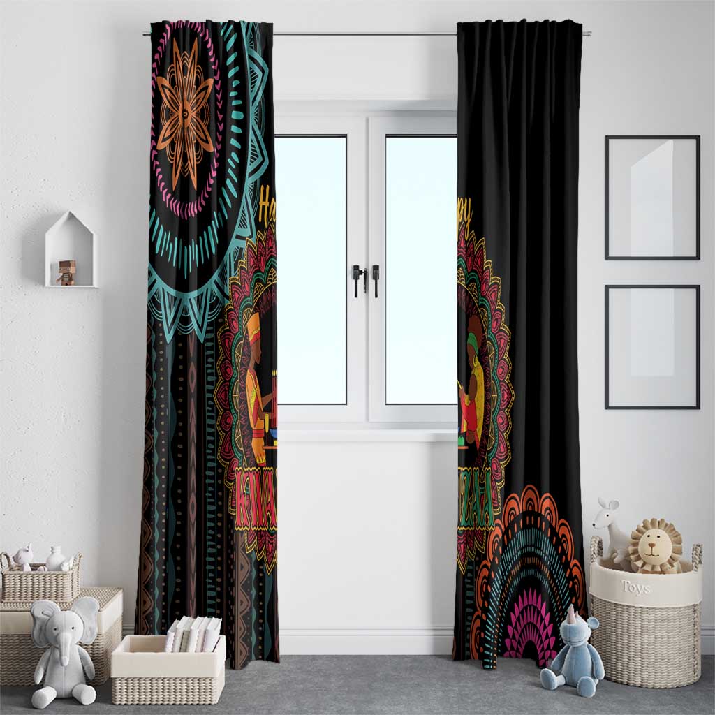 Happy Kwanzaa African Window Curtain Mandala Mix Nguzo Saba - Wonder Print Shop