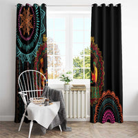 Happy Kwanzaa African Window Curtain Mandala Mix Nguzo Saba - Wonder Print Shop
