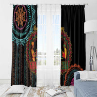Happy Kwanzaa African Window Curtain Mandala Mix Nguzo Saba - Wonder Print Shop