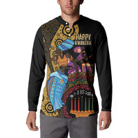 Happy Kwanzaa African Button Sweatshirt Tribal Dance LT7 - Wonder Print Shop