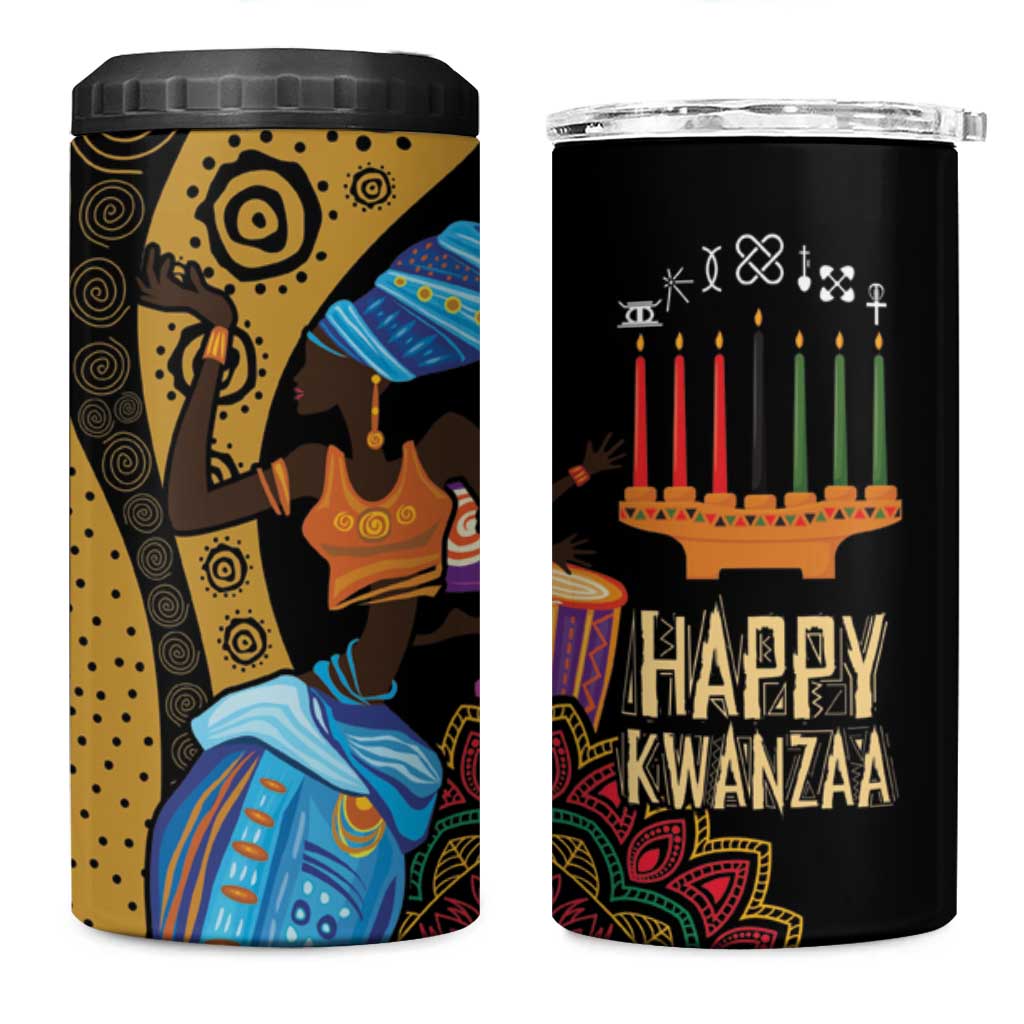 Happy Kwanzaa African 4 in 1 Can Cooler Tumbler Tribal Dance LT7 - Wonder Print Shop