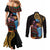 Happy Kwanzaa African Couples Matching Mermaid Dress and Long Sleeve Button Shirt Tribal Dance