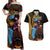 Happy Kwanzaa African Couples Matching Off Shoulder Maxi Dress and Hawaiian Shirt Tribal Dance LT7 - Wonder Print Shop