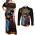 Happy Kwanzaa African Couples Matching Off Shoulder Maxi Dress and Long Sleeve Button Shirt Tribal Dance LT7 - Wonder Print Shop