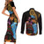 Happy Kwanzaa African Couples Matching Short Sleeve Bodycon Dress and Long Sleeve Button Shirt Tribal Dance LT7 - Wonder Print Shop