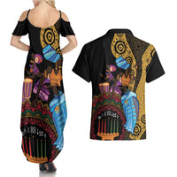Happy Kwanzaa African Couples Matching Summer Maxi Dress and Hawaiian Shirt Tribal Dance LT7 - Wonder Print Shop