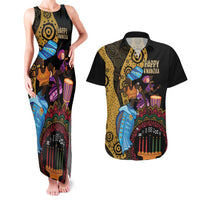 Happy Kwanzaa African Couples Matching Tank Maxi Dress and Hawaiian Shirt Tribal Dance LT7 - Wonder Print Shop