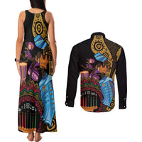 Happy Kwanzaa African Couples Matching Tank Maxi Dress and Long Sleeve Button Shirt Tribal Dance LT7 - Wonder Print Shop