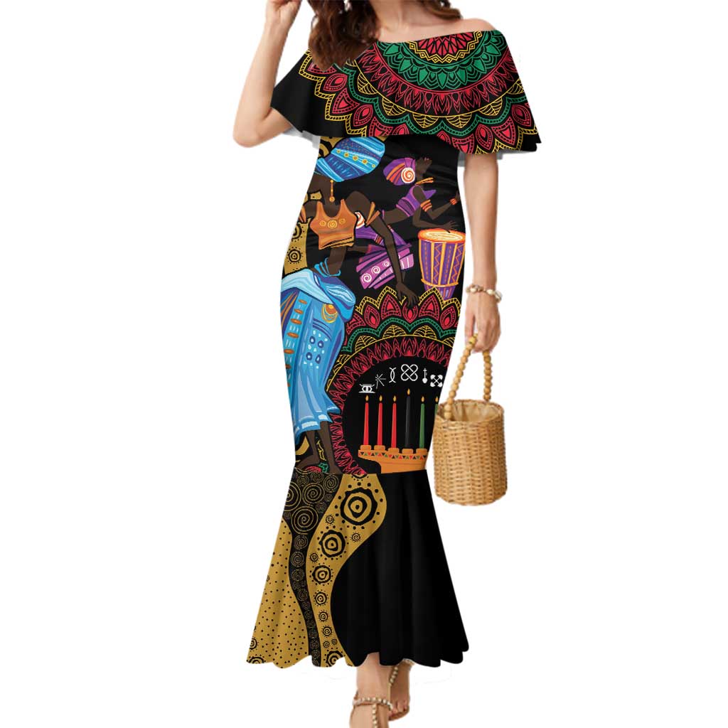 Happy Kwanzaa African Family Matching Mermaid Dress and Hawaiian Shirt Tribal Dance LT7 - Wonder Print Shop