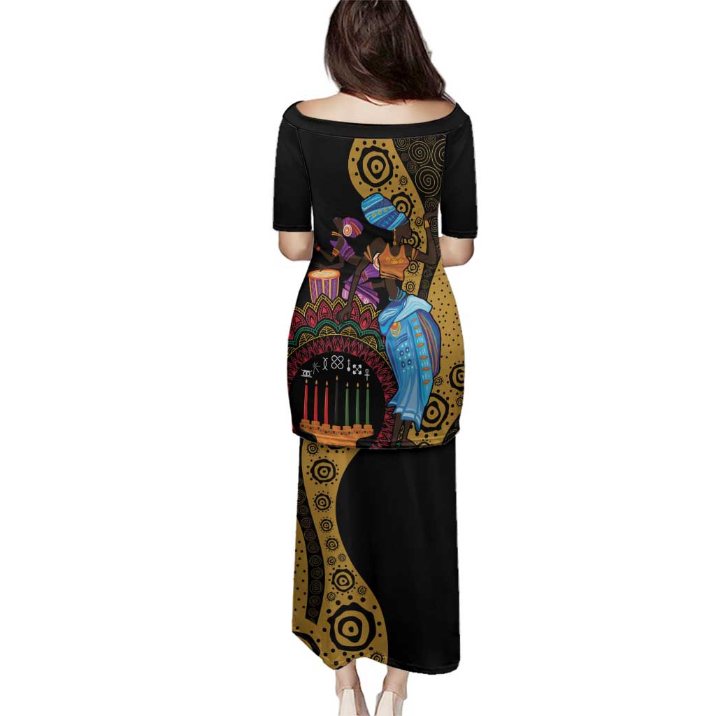 Happy Kwanzaa African Family Matching Puletasi and Hawaiian Shirt Tribal Dance - Wonder Print Shop