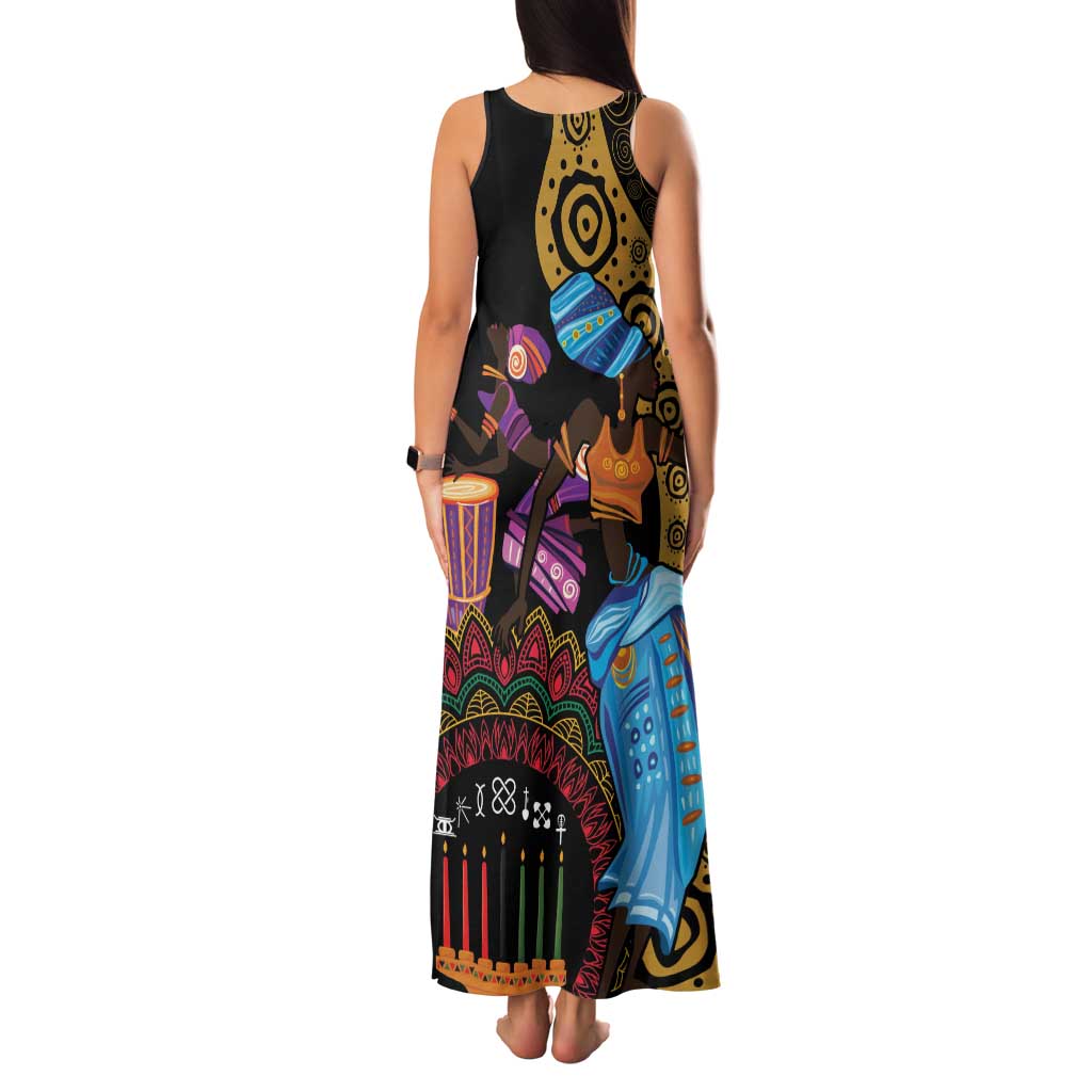Happy Kwanzaa African Family Matching Tank Maxi Dress and Hawaiian Shirt Tribal Dance - Wonder Print Shop