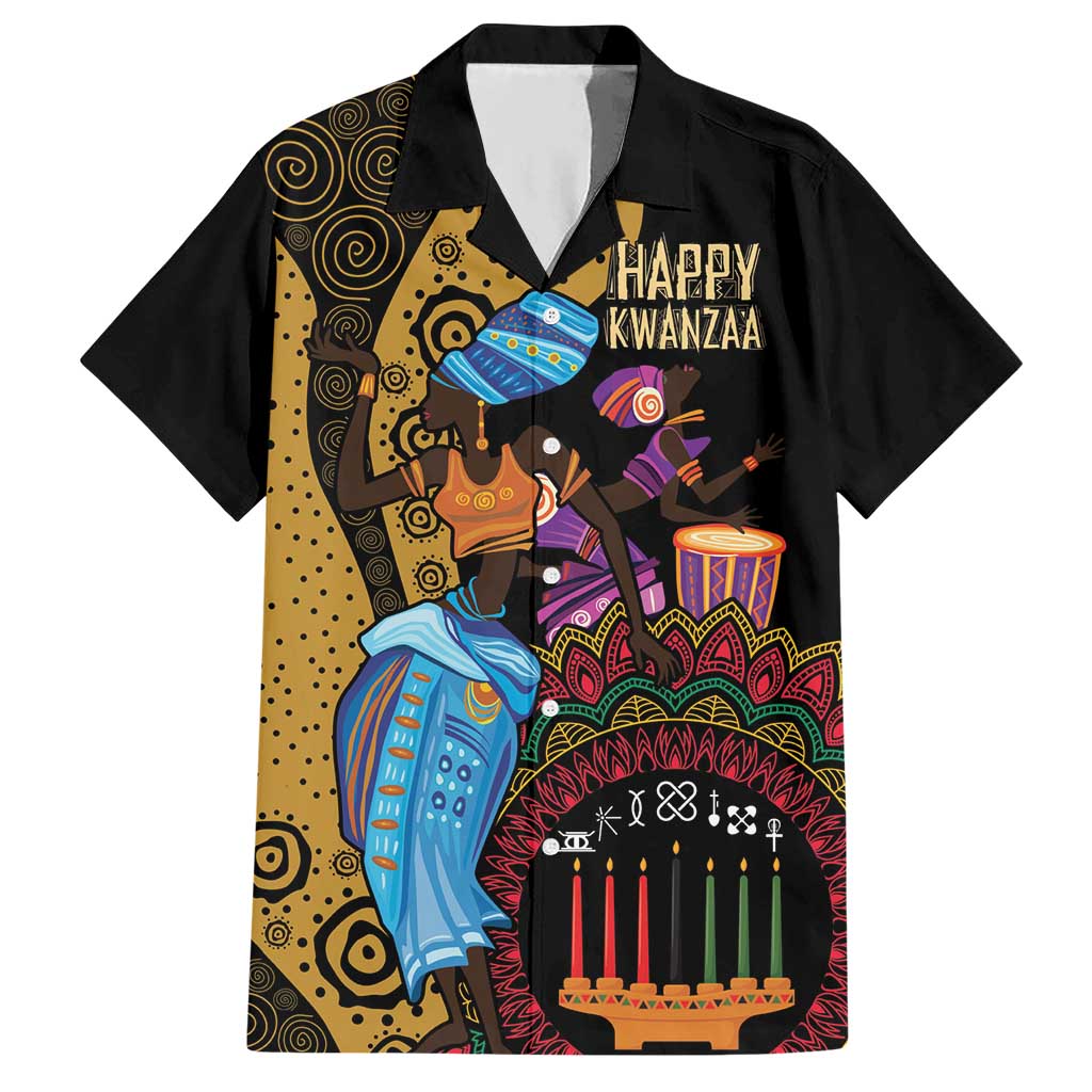 Happy Kwanzaa African Hawaiian Shirt Tribal Dance - Wonder Print Shop