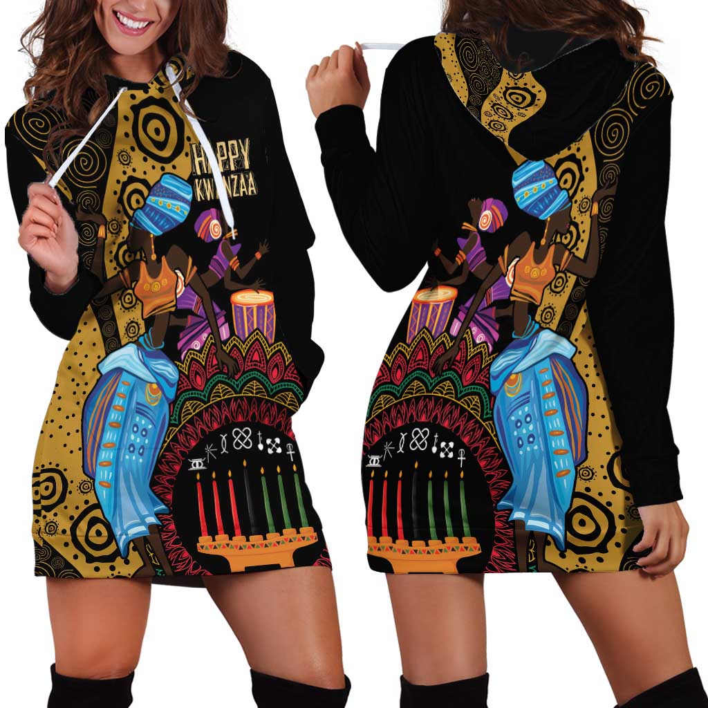 Happy Kwanzaa African Hoodie Dress Tribal Dance - Wonder Print Shop