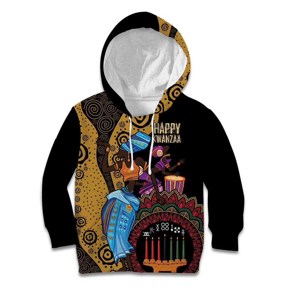Happy Kwanzaa African Kid Hoodie Tribal Dance - Wonder Print Shop