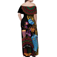 Happy Kwanzaa African Off Shoulder Maxi Dress Tribal Dance - Wonder Print Shop