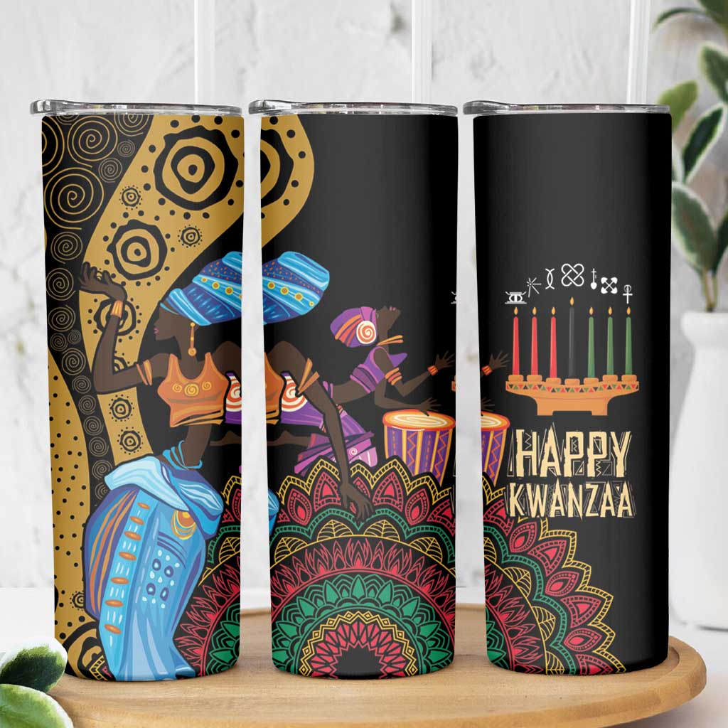Happy Kwanzaa African Skinny Tumbler Tribal Dance - Wonder Print Shop