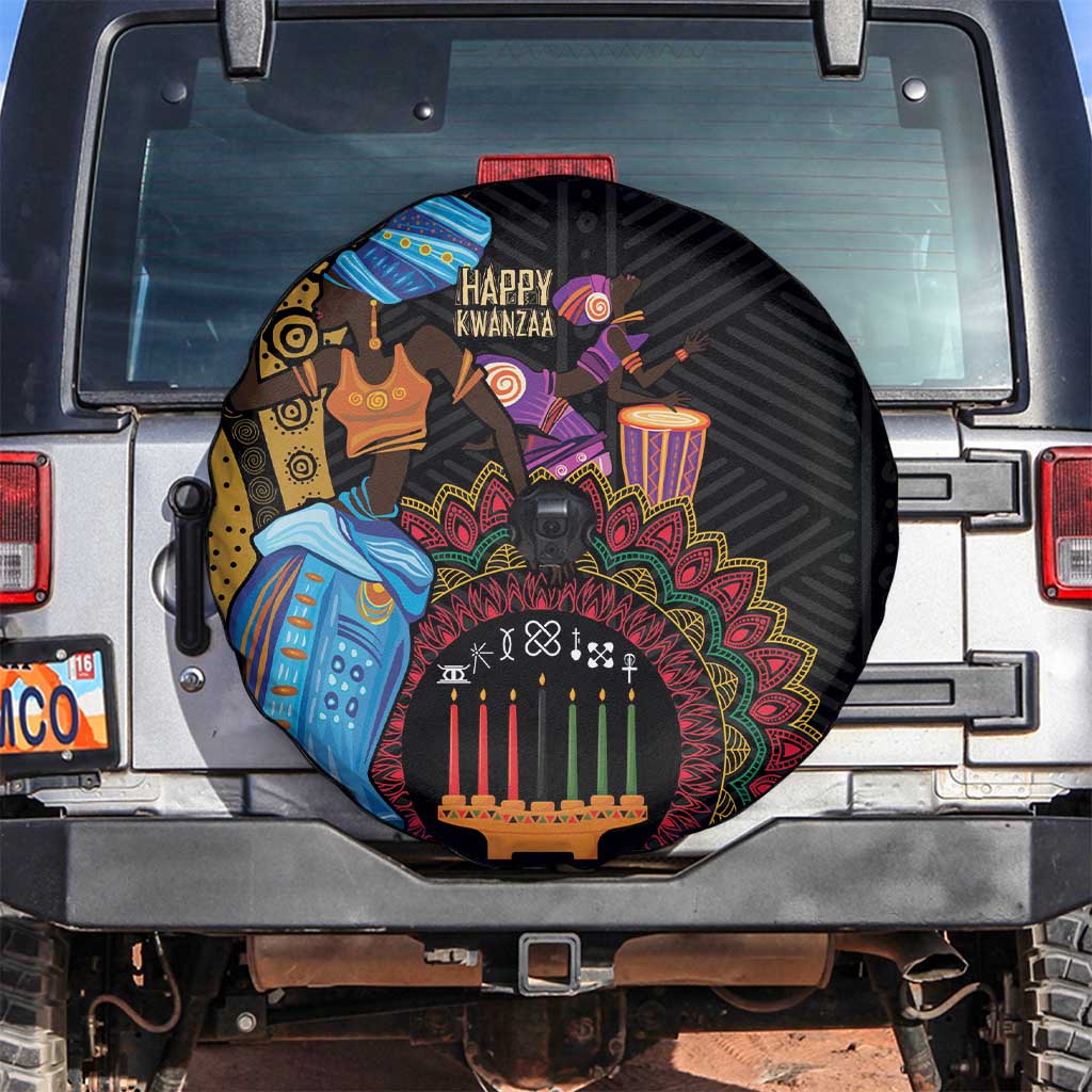 Happy Kwanzaa African Spare Tire Cover Tribal Dance - Wonder Print Shop