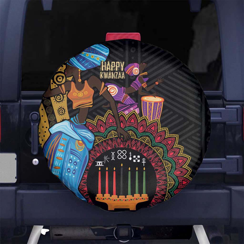 Happy Kwanzaa African Spare Tire Cover Tribal Dance - Wonder Print Shop
