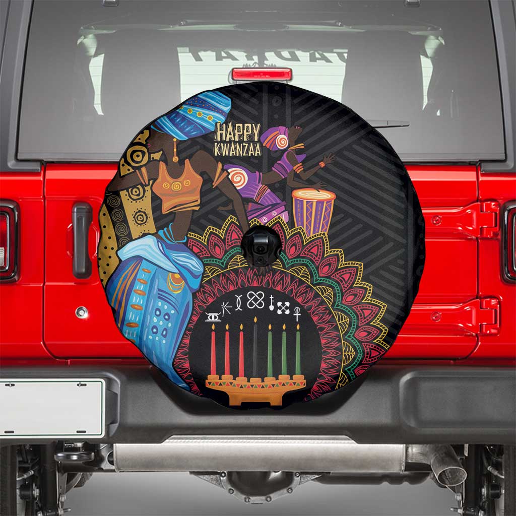 Happy Kwanzaa African Spare Tire Cover Tribal Dance - Wonder Print Shop