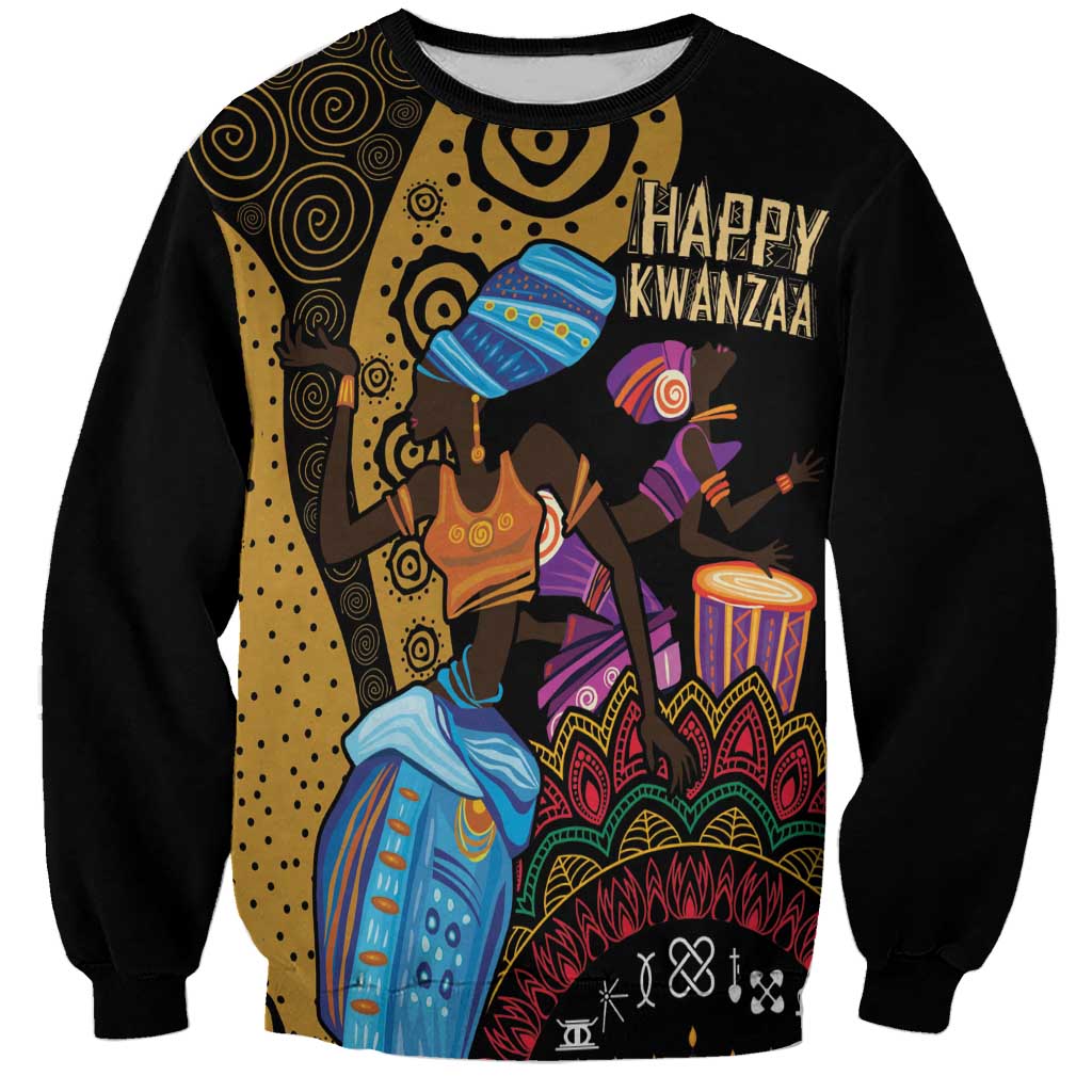 Happy Kwanzaa African Sweatshirt Tribal Dance - Wonder Print Shop
