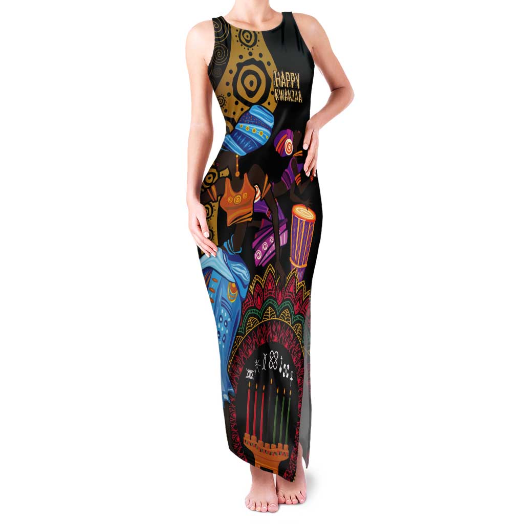Happy Kwanzaa African Tank Maxi Dress Tribal Dance - Wonder Print Shop