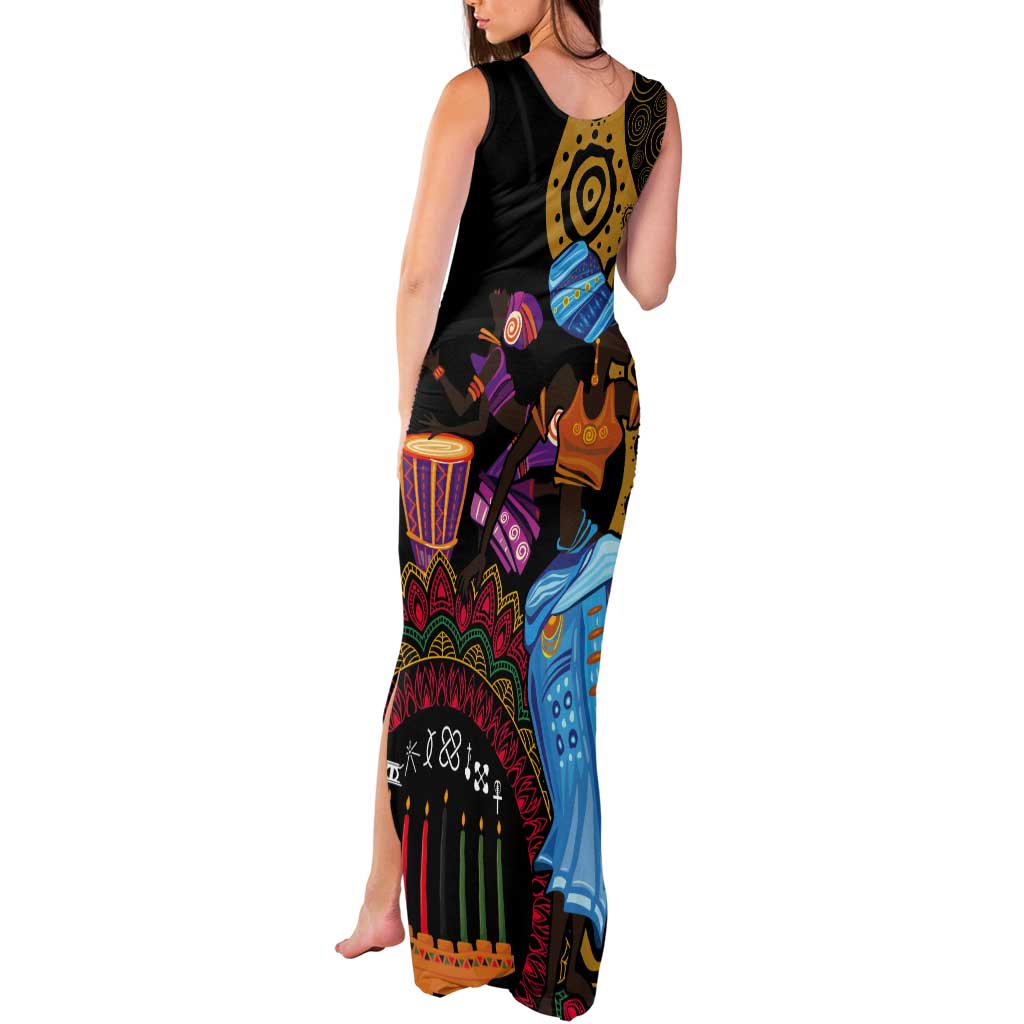 Happy Kwanzaa African Tank Maxi Dress Tribal Dance - Wonder Print Shop