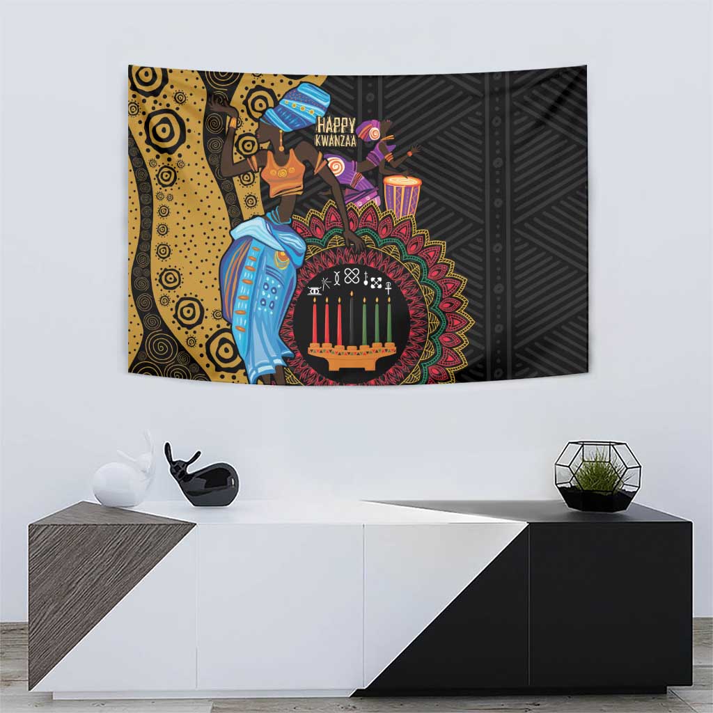 Happy Kwanzaa African Tapestry Tribal Dance - Wonder Print Shop