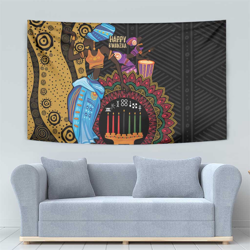 Happy Kwanzaa African Tapestry Tribal Dance - Wonder Print Shop