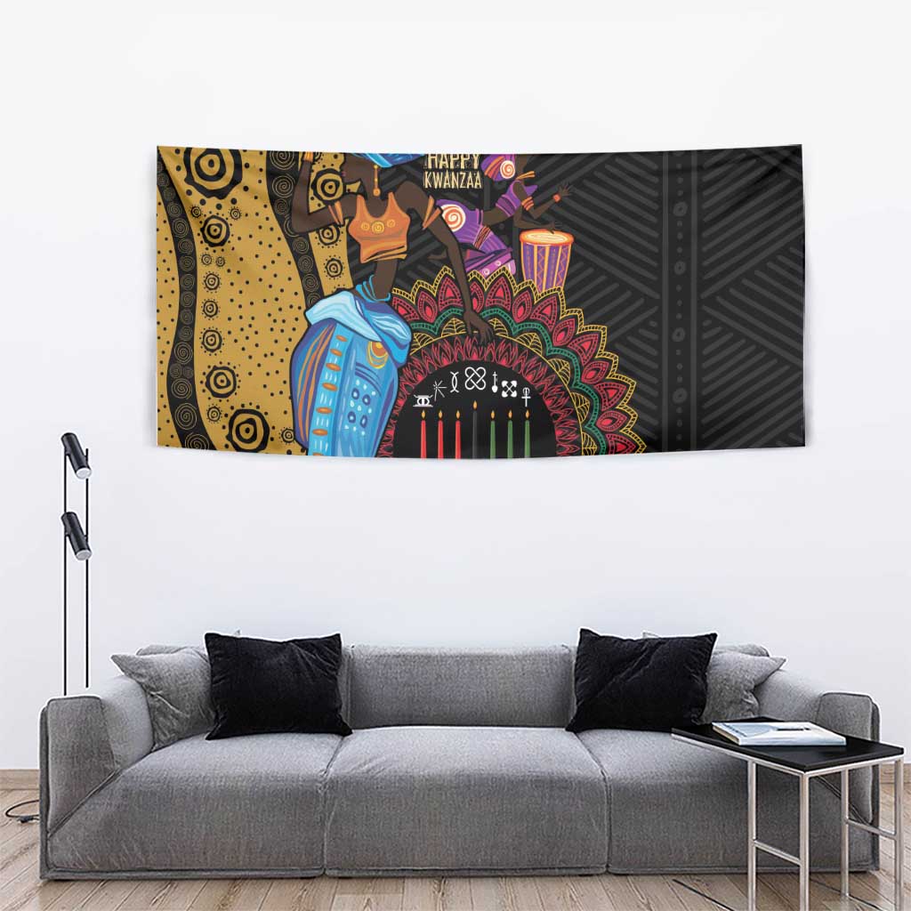 Happy Kwanzaa African Tapestry Tribal Dance - Wonder Print Shop