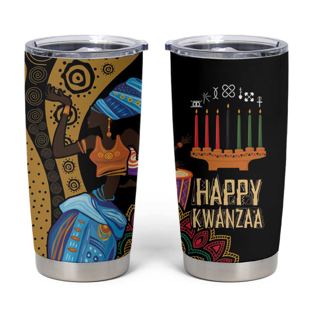 Happy Kwanzaa African Tumbler Cup Tribal Dance - Wonder Print Shop