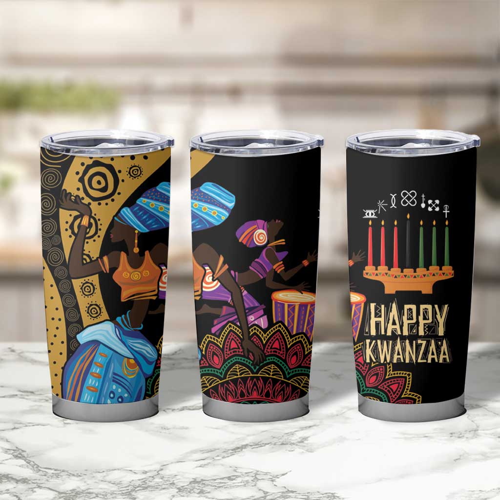 Happy Kwanzaa African Tumbler Cup Tribal Dance - Wonder Print Shop