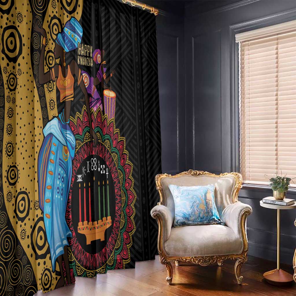 Happy Kwanzaa African Window Curtain Tribal Dance - Wonder Print Shop