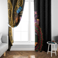 Happy Kwanzaa African Window Curtain Tribal Dance - Wonder Print Shop