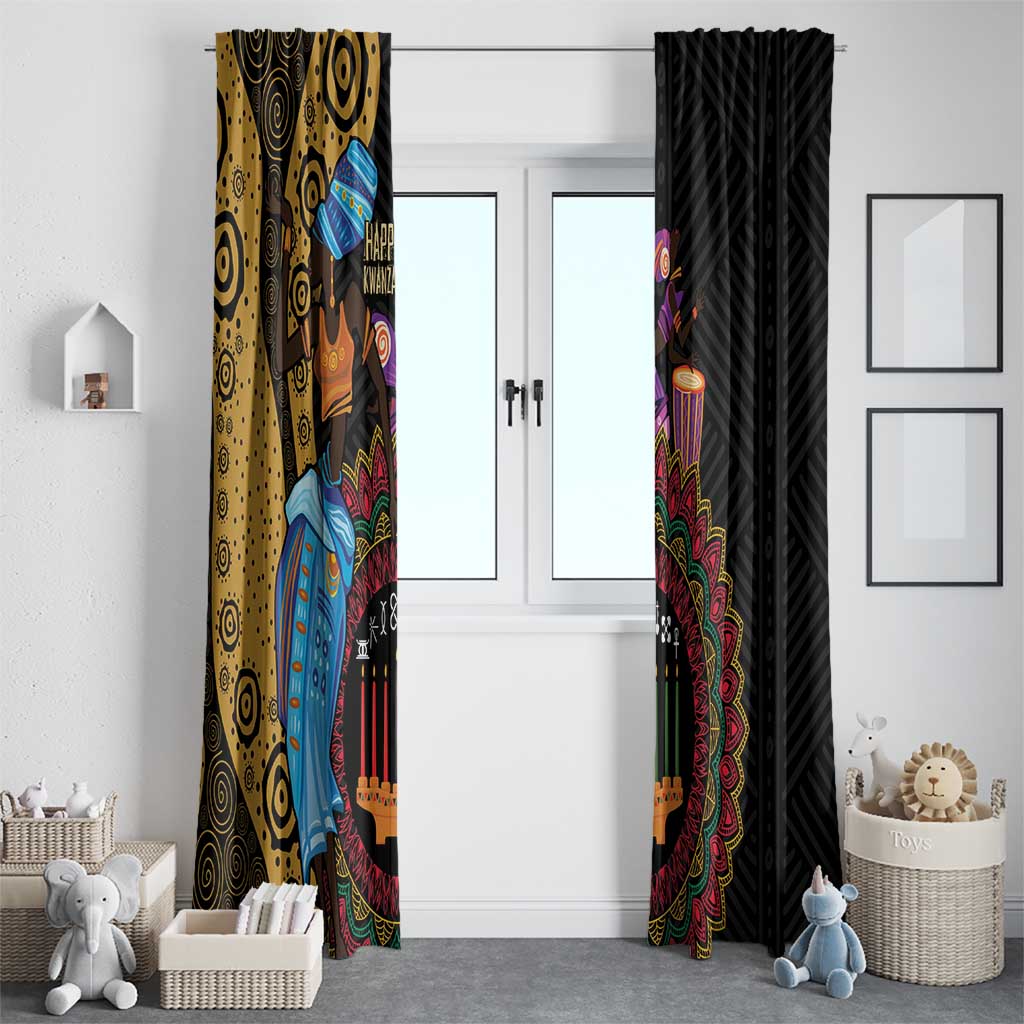 Happy Kwanzaa African Window Curtain Tribal Dance - Wonder Print Shop