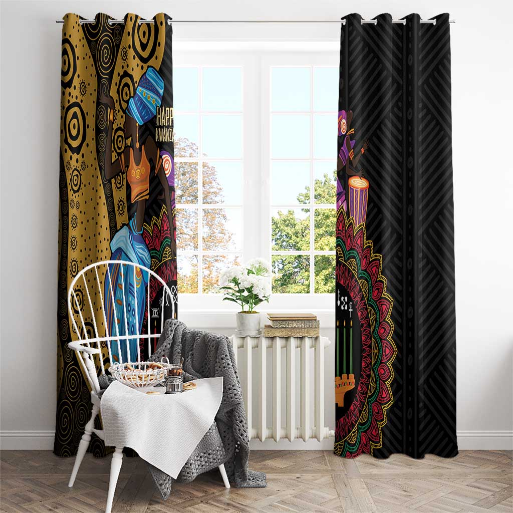 Happy Kwanzaa African Window Curtain Tribal Dance - Wonder Print Shop