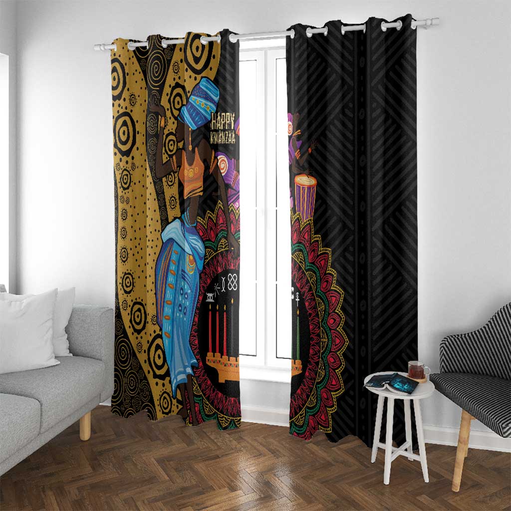 Happy Kwanzaa African Window Curtain Tribal Dance - Wonder Print Shop