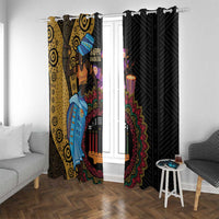 Happy Kwanzaa African Window Curtain Tribal Dance - Wonder Print Shop