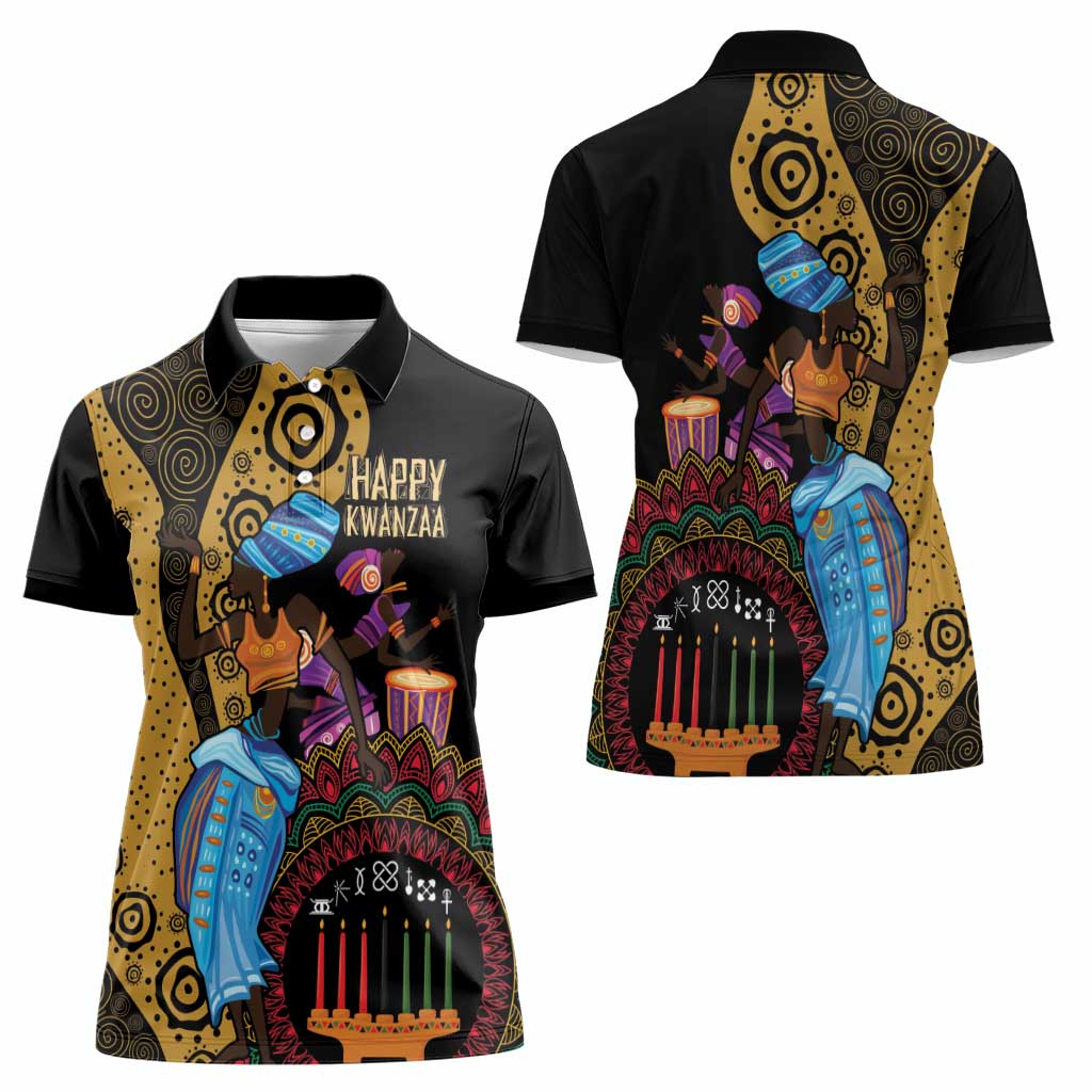 Happy Kwanzaa African Women Polo Shirt Tribal Dance - Wonder Print Shop