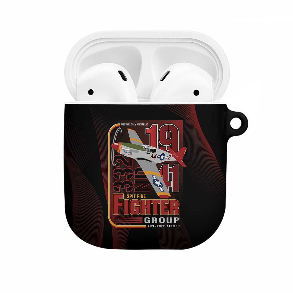 Tuskegee Airmen 332nd Spit Fire AirPods Case On The Blue Sky - Wonder Print Shop