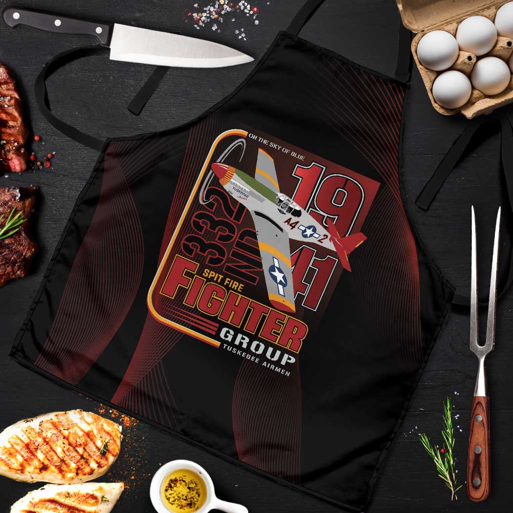 Tuskegee Airmen 332nd Spit Fire Apron On The Blue Sky - Wonder Print Shop