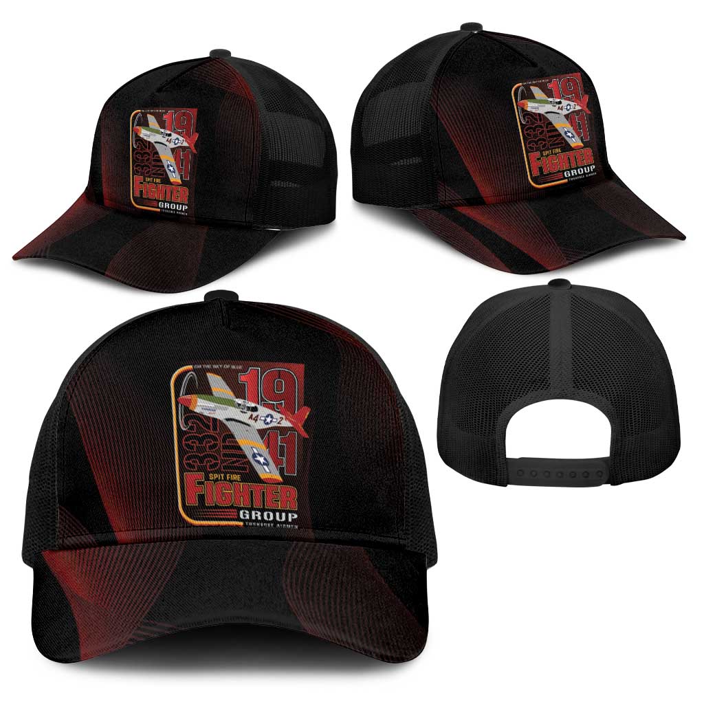 Tuskegee Airmen 332nd Fighter Group Baseball Net Cap Spit Fire - Wonder Print Shop